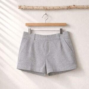 J.Crew City Fit Seersucker Pinstripe Cotton Shorts Gray White Size 10